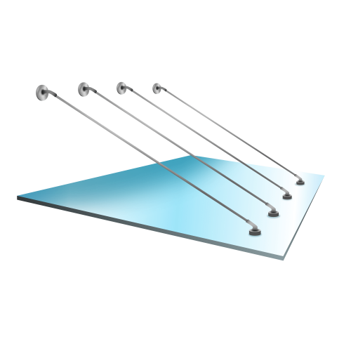 Козырек стеклянный на вантах